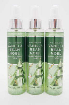 (3) Bath & Body Works VANILLA BEAN NOEL Diamond Shimmer Mist 4.9oz New Lot
