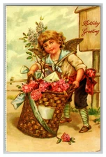 Birthday Postcard ©1982 Merrimack Publishing Corp. Vintage Victorian 