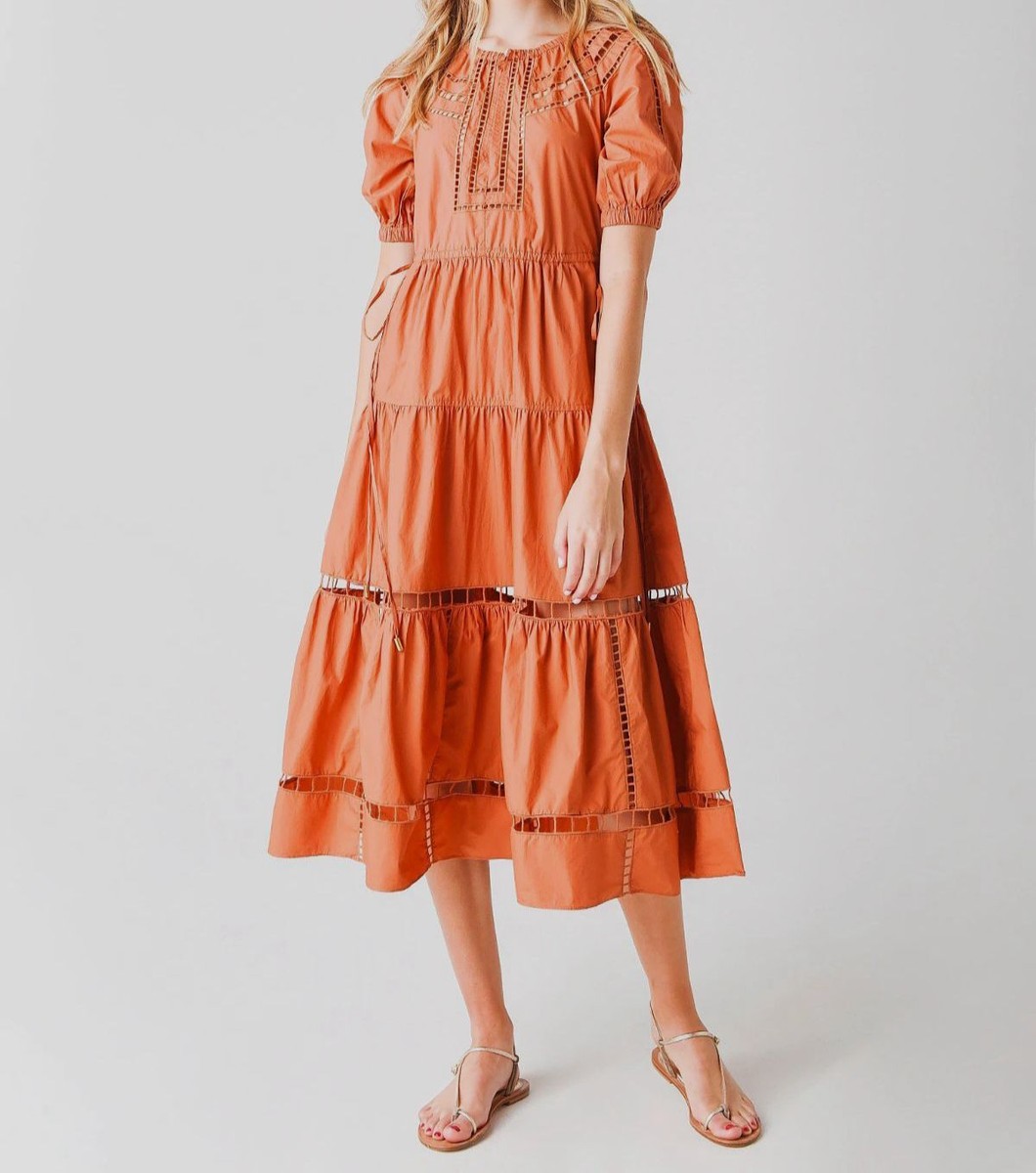 alc orange maxi dress A.L.C. Lou Dress in Vivid Orange & Pale Blush