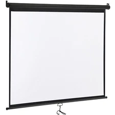 72"4:3 Projection Projector Screen Manual Pull Down Matte HD Movie Theater Black