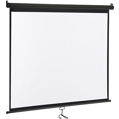 72'' Foldable Projection Screen Matte Black for Home Theater Conference 4:3 HD