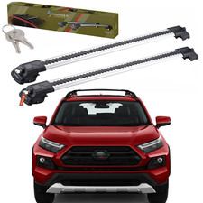 Roof Racks Cross Bars For TOYOTA RAV4 2014-2018 Gray Aluminum Lockable 220 LB