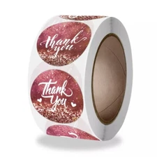 40 Thank You Envelope Seals Labels Stickers 1” Round Thank You Stickers