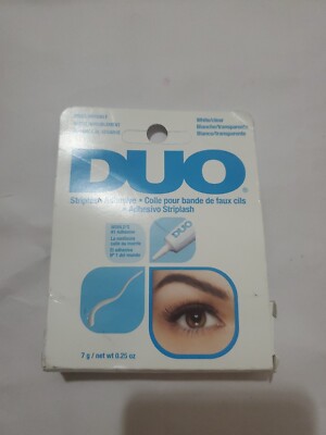 DUO Striplash Adhesive White/Clear, for Strip False Eyelash, 0.25 oz, 1-Pack