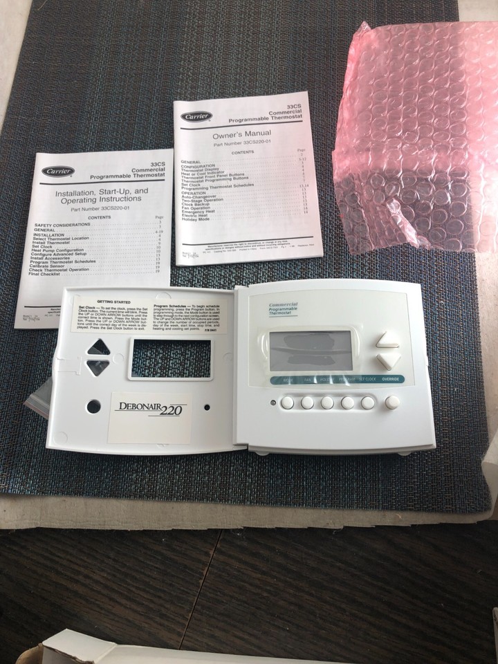 Carrier MultiStage Commercial Thermostat 33CS22001 Debonair 220 eBay