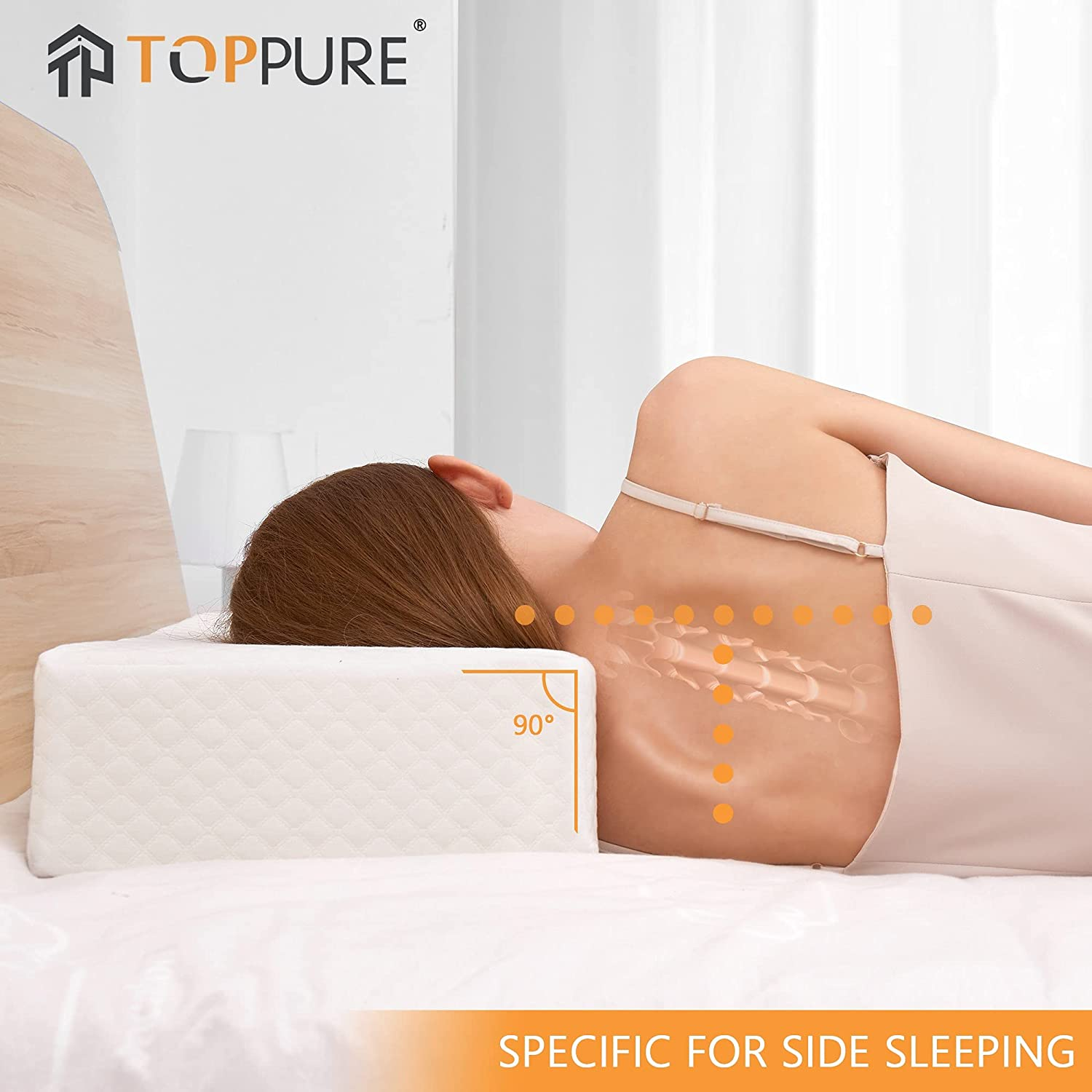 Cube Memory Foam Pillow ProLong for Side Sleepers Snorers 60cm/30cm/12