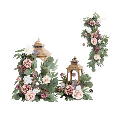 Ling's Moment 6Pack 2ft Artificial Flowers Garland Dusty Rose Lantern Flower ...