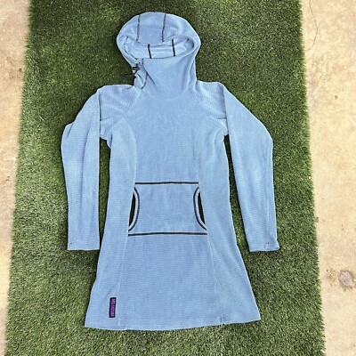 blue dress with hood Blue Zipper Sweatshirt Dress – BLANK