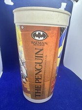 1992 DC Comics Batman Returns The Penguin Plastic Cup Movie McDonald's No lid