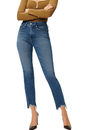 Good American Good Legs Cigarette Jeans Raw Hem Denim GLSPL67T Size 10/30 - Bild 2 von 16