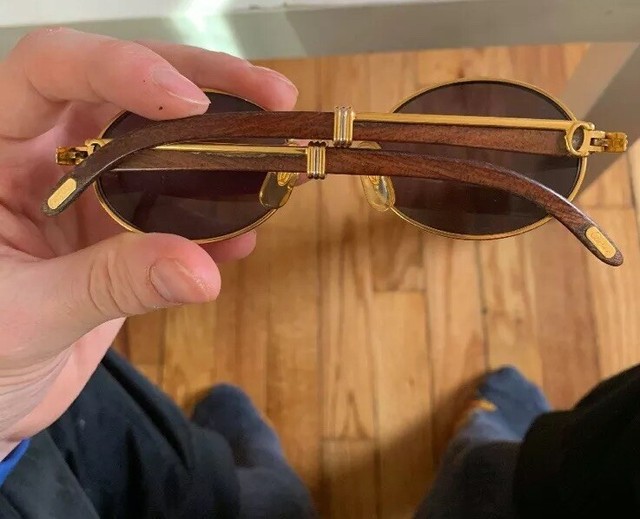 vintage Cartier wood sunglasses frame eBay