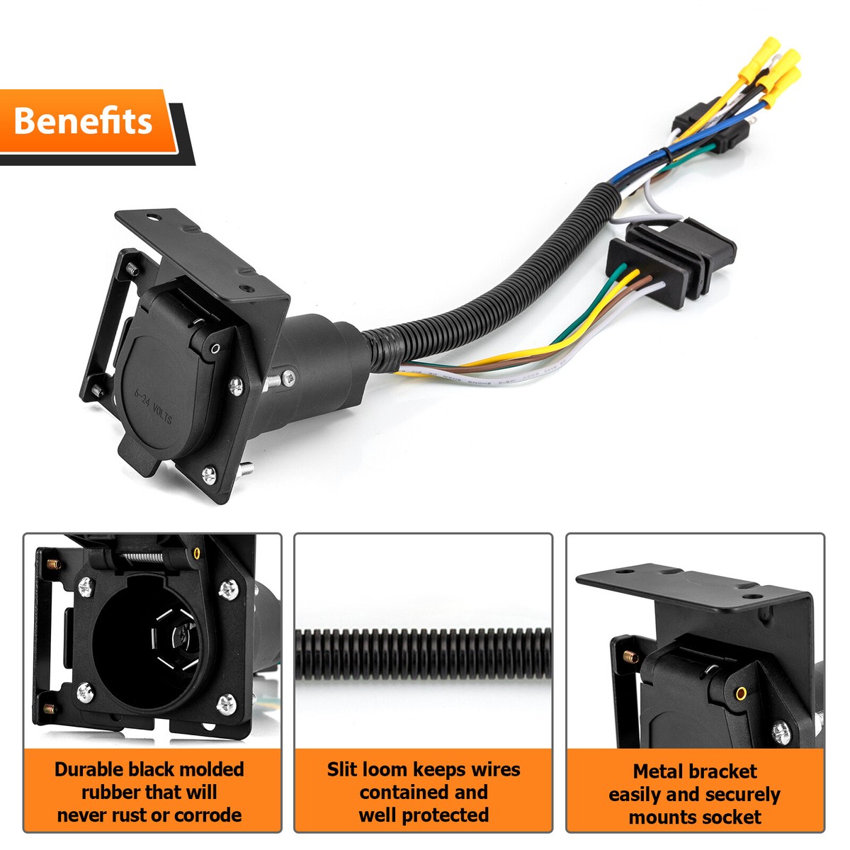 Uriah Products ADAPTOR Harness 7 Way Rv Rnd To 6Way Rnd In The Trailer Parts & Accessories Department At - Foto 5