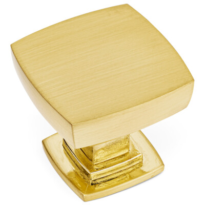 Cosmas Cabinet Hardware Brushed Brass Square Cabinet Knob #5232BB