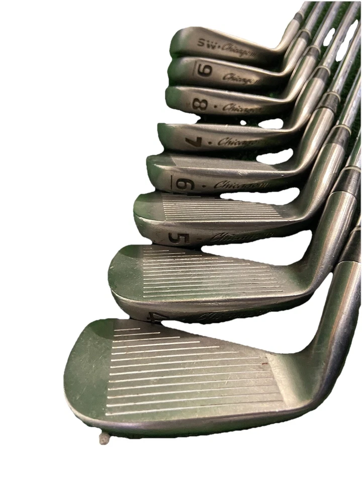 Juego de hierros Chicago Golf 944 DB Tour 3-9, SW acero rígido 5i/37,5" buenos agarres diestro Foto 4 de 4