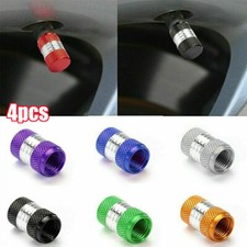 4Pcs Aluminum Metal Car Tire Rim Valve Wheel Air Port Dust Cover Stem Cap 