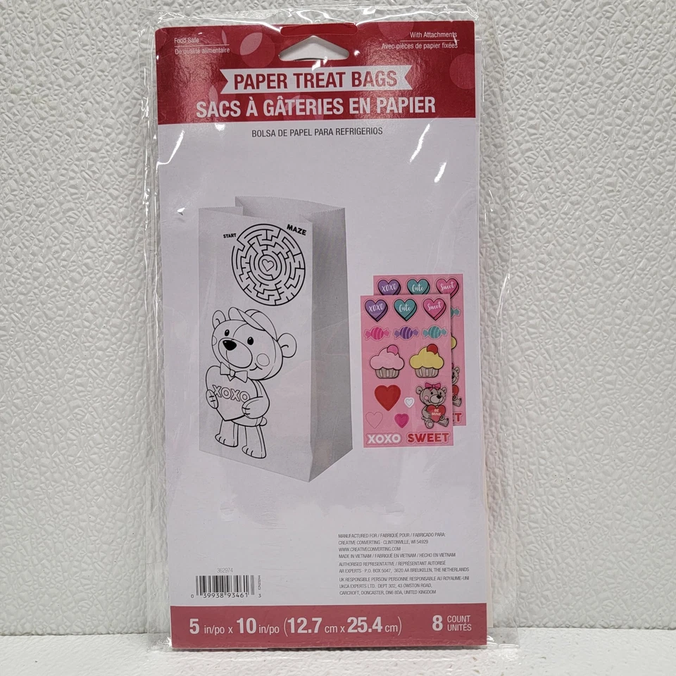 Bolsas de papel para actividades de aula de San Valentín 3 juegos de 8 - 24 bolsas en total Foto 3 de 4