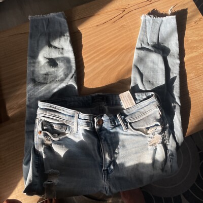 Abercrombie & Fitch A&F Harper Ankle Skinny Jeans Distressed Size 27 4