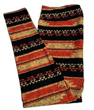 LuLaRoe Leggings TC Tall Curvy Aztec Fall BLACK ORANGE Chevron Southwest Casual