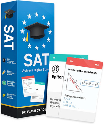 SAT Essentials Flash Cards 2026-2027 | Vocabulary, Math Formulas & Practice Ques