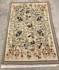 Vintage Artisan Made Hand Woven Kashmiri Story Kilim Rug Carpet 176x118 cm