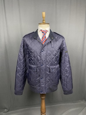 Barbour International Quilt Flyer Herren Steppjacke Blau Größe 2XL