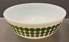 VINTAGE PYREX #404 GREEN POLKA DOT 4 QT LARGE MIXING BOWL