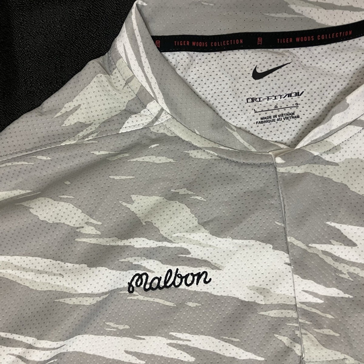 Nike Tiger Woods ADV x Malbon Tiger Camo Blade Polo White Photon