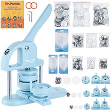 Blue 3 in 1 Button Maker Machine for Badges Crafts Keychains Mirrors 300 pcs
