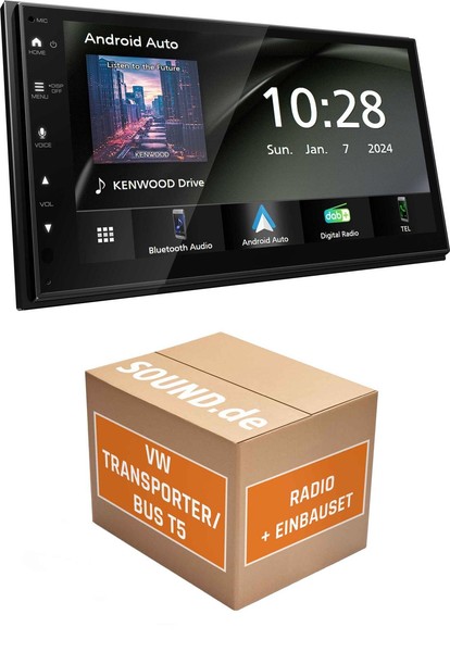 Autoradio Einbaupaket Kenwood DMX5023DABS Passend FüR Vw T5 + Dynaudio Soundsyst-image