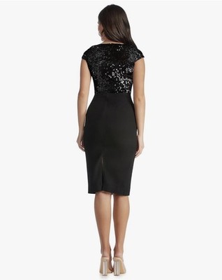 xl black cocktail dresses knee length cocktail party dress Velvi Knee-Length Sequin Cocktail Dress Pierre Black / XSmall