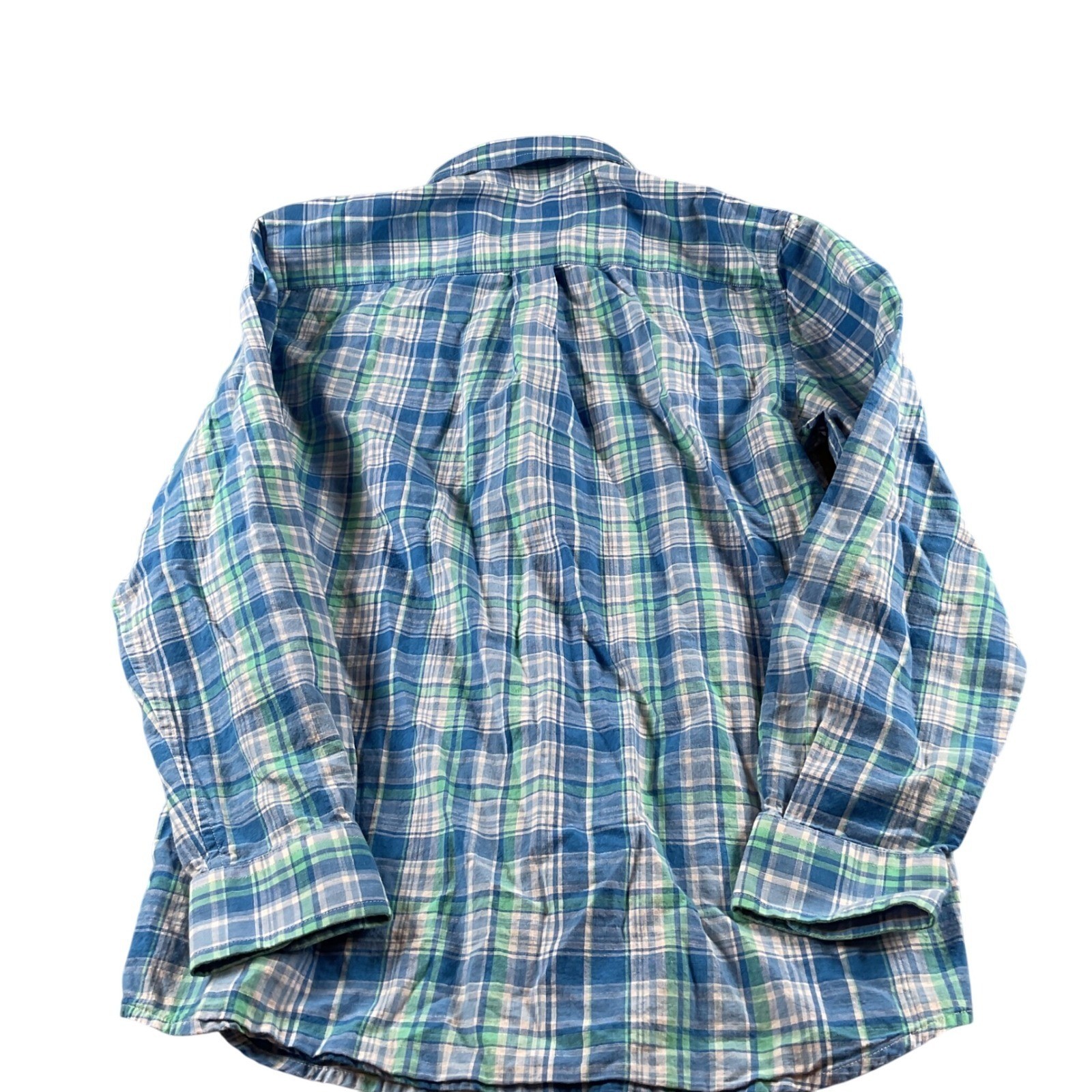 Vineyard Vines Boys Plaid Button Down Shirt Kids Whale Shirt Blue Green image 3