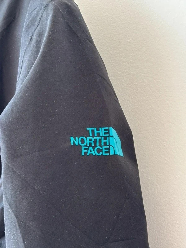 North Face Women's XL Black DryVent Hooded Jacket with Teal Accents image 2