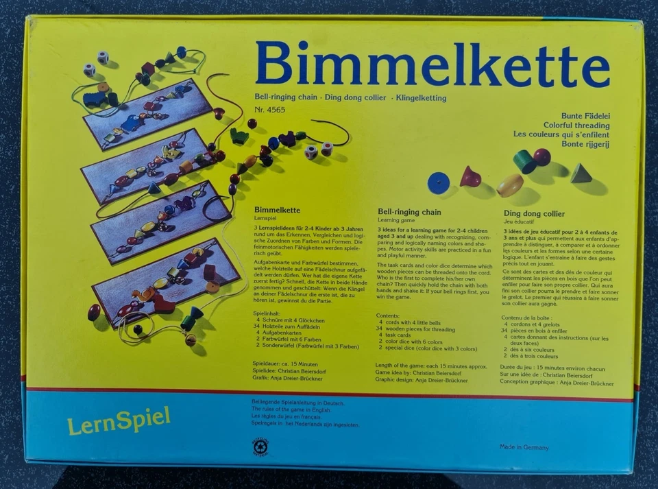Bimmelkette - HABA 1996 - Bunte Fädelei - Lernspiel für 2-4 Spieler ab 3 Jahren - Bild 2 von 3
