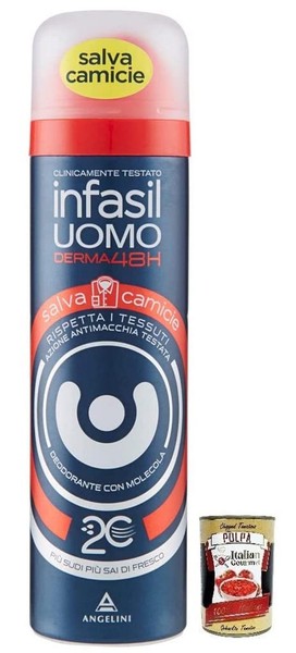 Infasil Spray Uomo Derma 48H Deo Spray Salva Camicie 150Ml+Italian Polpa 400G-image