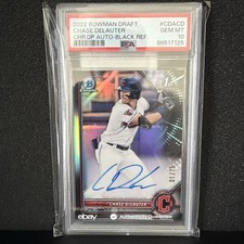 2022 Bowman Draft Chase Delauter 1st Bowman Chrome Auto Black 1/75 PSA 10