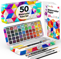50 Aquarellfarben Set – Leuchtende Farben In Tragbarer Box