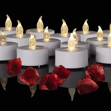12 Pack LED Tea Lights Battery Operated Flickering Flameless Candles Warm White