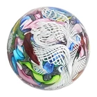 Vintage Murano Hand Blown Art Glass  Paperweight Latticino Scramble Design Italy