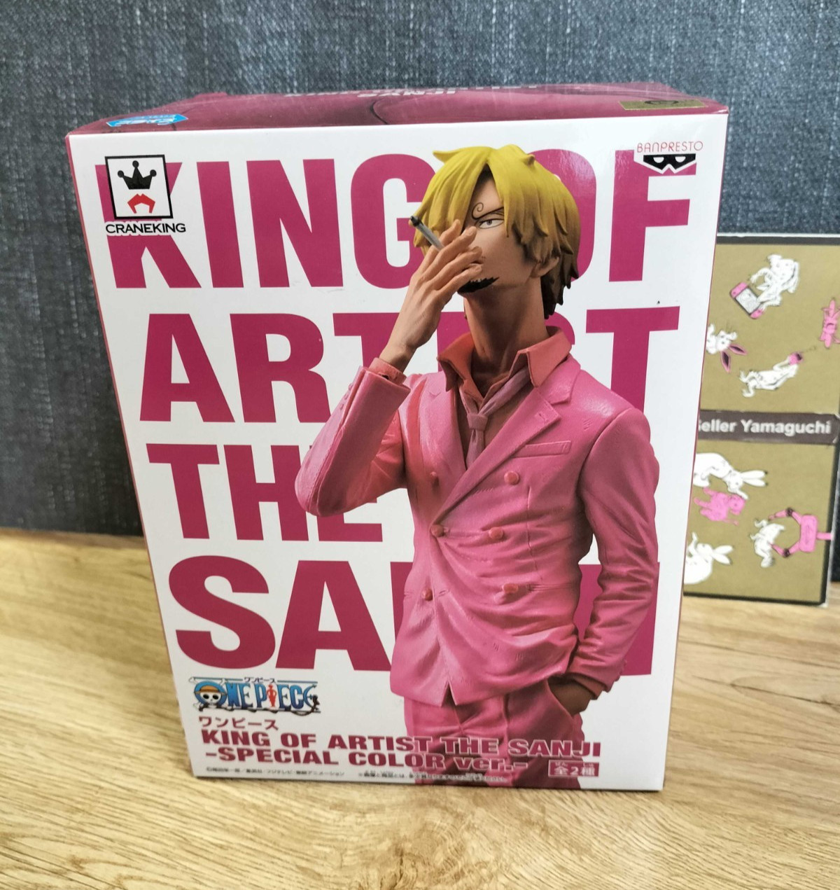 Figura SANJI Rey del Artista Especial Color Rosa BANPRESTO Japón NUEVA