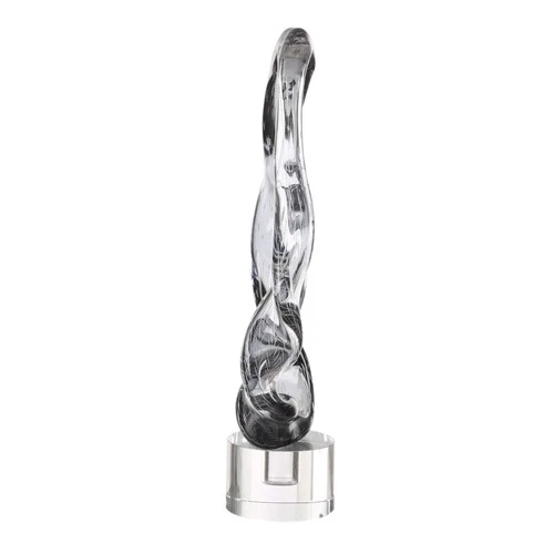 Uttermost 18242 Luminous Twist 20" Tall Crystal and Glass - Transparent Glass / - Picture 3 of 6