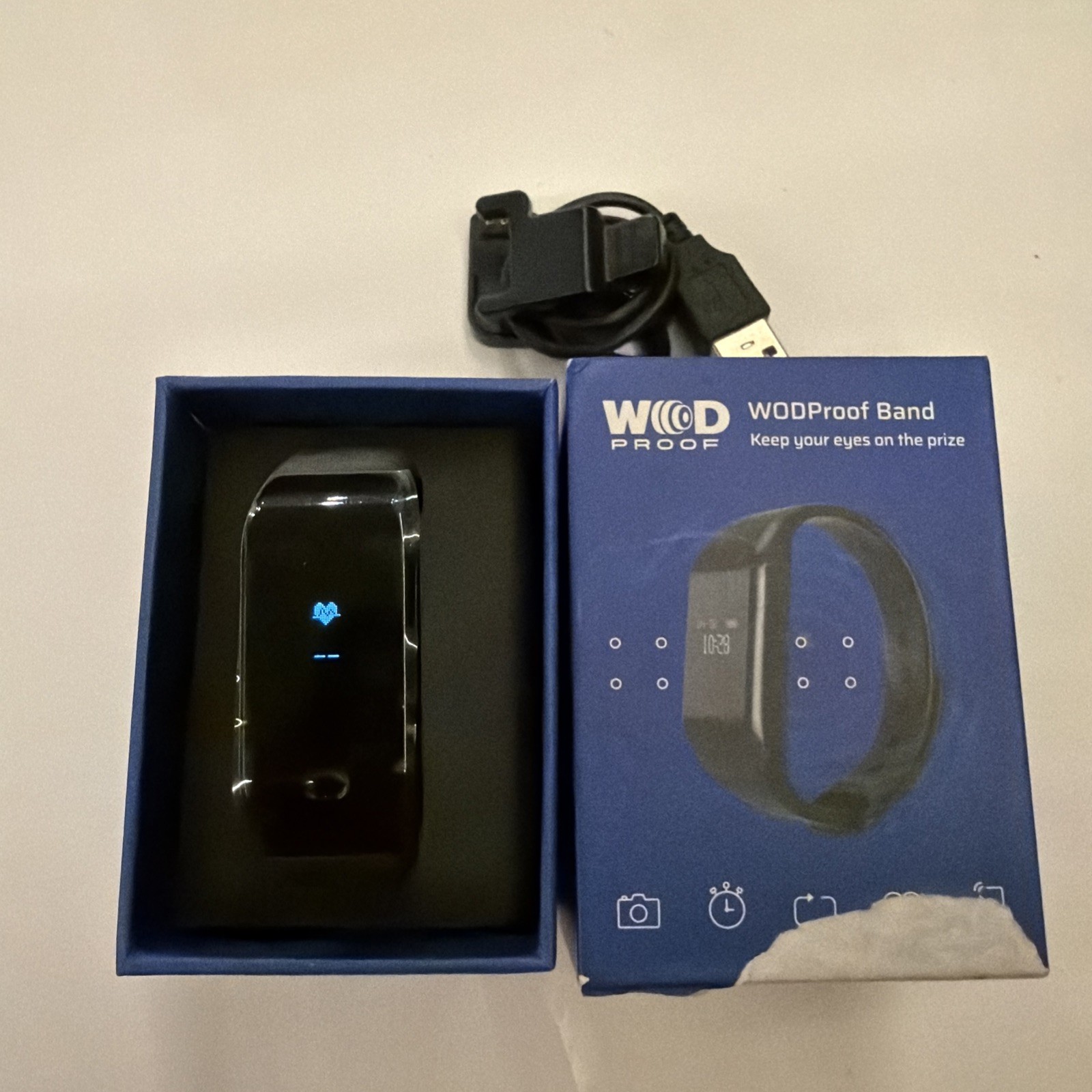 NIB WODProof Workout Tracker Band Bluetooth App CrossFit Gym Training Black