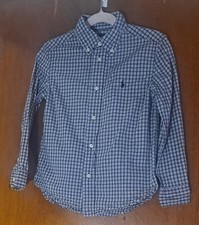 Ralph Lauren Preppy Boy's Plaid Cotton Button Up Shirt sz 5