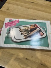  Servierplatte CHG Edelstahl mit Barock-Griffen