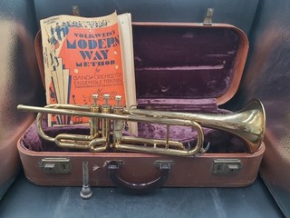 Vintage 1950s Hamilton Trumpet #206957 W/Hard Case As Is Untested. MG