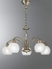 Plafoniera a sospensione Franklite Lighting cinque luci moderna bronzo e cristallo goccia