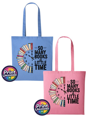 So viele Bücher so wenig Zeit Tasche Buch bedruckt Tragetasche 100% Baumwolle Bücherwurm Geschenk