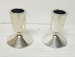 Vintage pair of Lenox Chrome Candlestick Candleholders INV#M-737