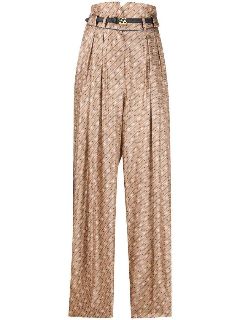 Fendi FF Logo Karligraphy Trousers In Liberty by Fendi