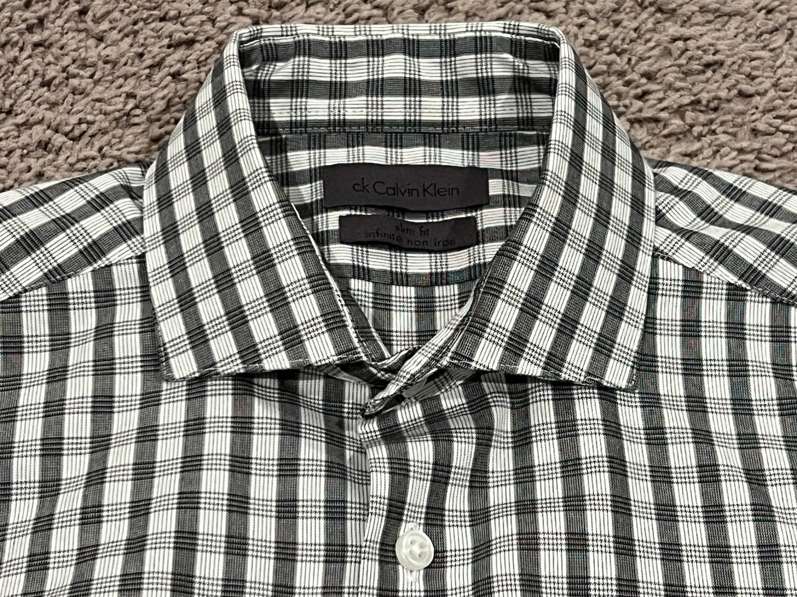 Calvin Klein Mens Infinite Non Iron Slim Fit Stretch Dress Shirt 14.5 32-33