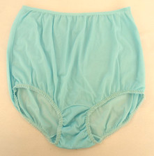 Vintage 1970s Texsheen Blue Sheer Nylon Granny Panties Size 9 Mushroom Gusset